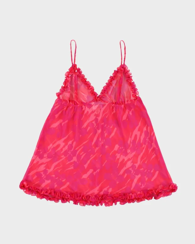 Vintage Y2K 2000s La Senza Mesh Ruffle trim Cami Top - M made by Rokit