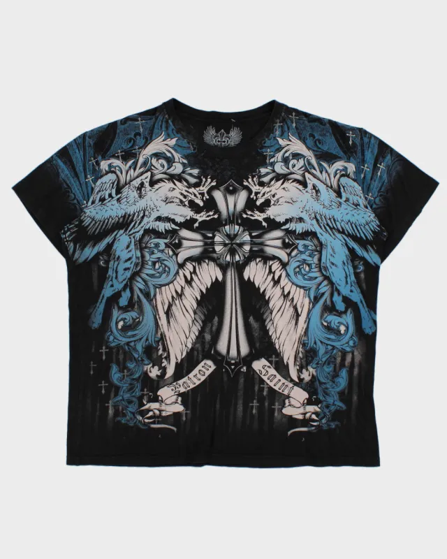 Vintage Y2K 00's Xzavier Patron Saint Gothic Made In USA Crewneck T-Shirt - XXL made by Rokit