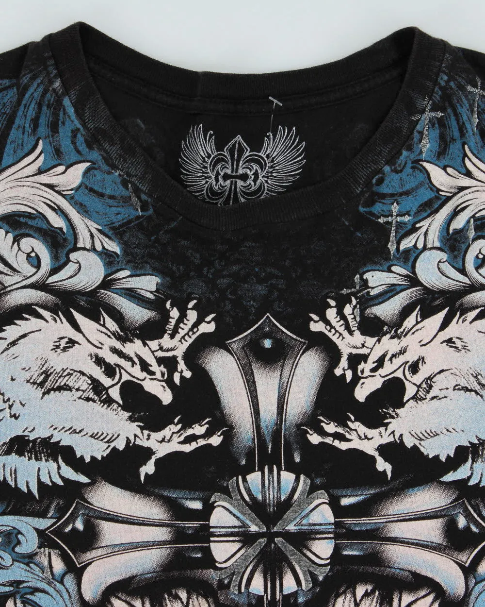 Vintage Y2K 00's Xzavier Patron Saint Gothic Made In USA Crewneck T-Shirt - XXL sold by Rokit product image thumbnail 3