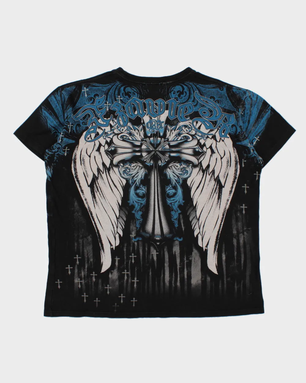 Vintage Y2K 00's Xzavier Patron Saint Gothic Made In USA Crewneck T-Shirt - XXL sold by Rokit product image thumbnail 2