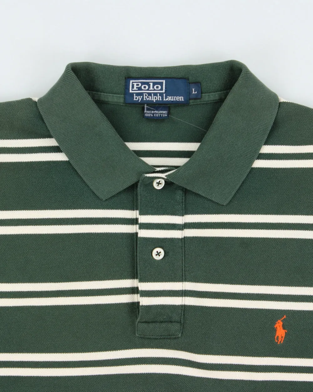 Vintage 1990s Polo Ralph Lauren Striped Polo Shirt - L sold by Rokit product image thumbnail 5