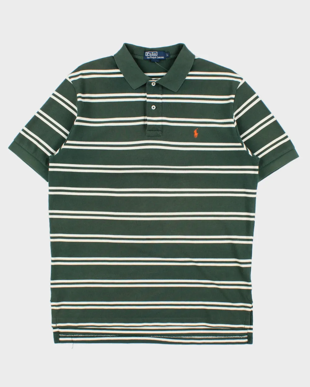 Vintage 1990s Polo Ralph Lauren Striped Polo Shirt - L sold by Rokit