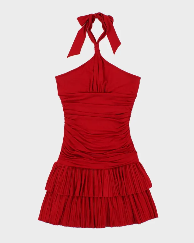 Vintage Y2k 2000s BCBG Max Azria Ruched Waist Halter Neck Rara Dress - S made by Rokit