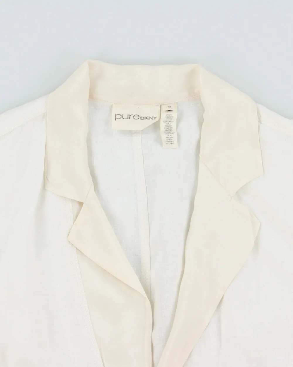 Vintage Y2K 2000s Pure DKNY Silk Trim Linen Jacket - L sold by Rokit product image thumbnail 5