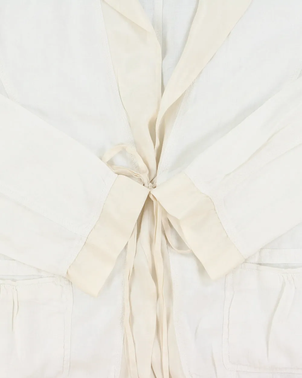 Vintage Y2K 2000s Pure DKNY Silk Trim Linen Jacket - L sold by Rokit product image thumbnail 4