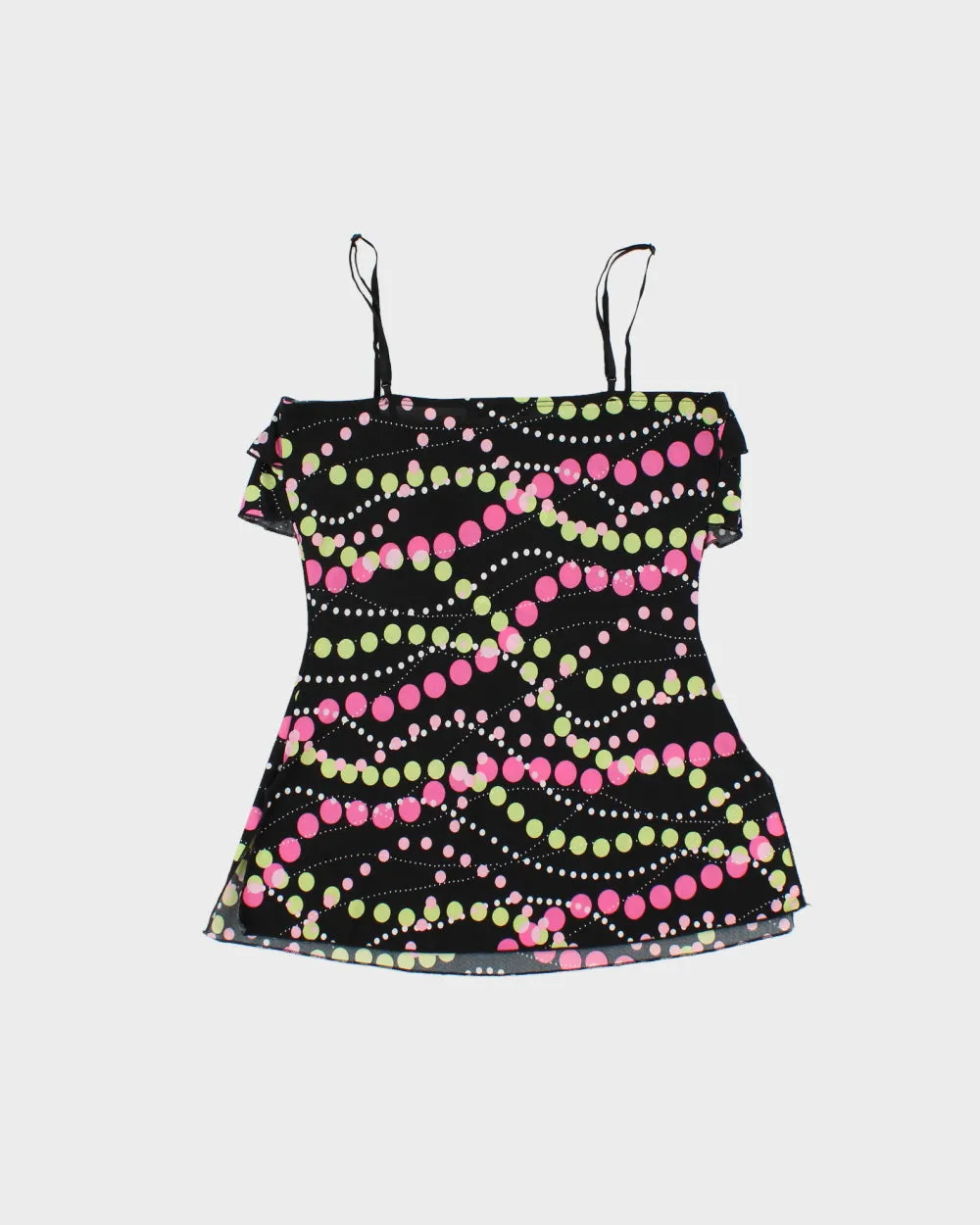 Vintage Y2K 2000s Moa Moa Spotty Ruffle Cami Top - M sold by Rokit product image thumbnail 2