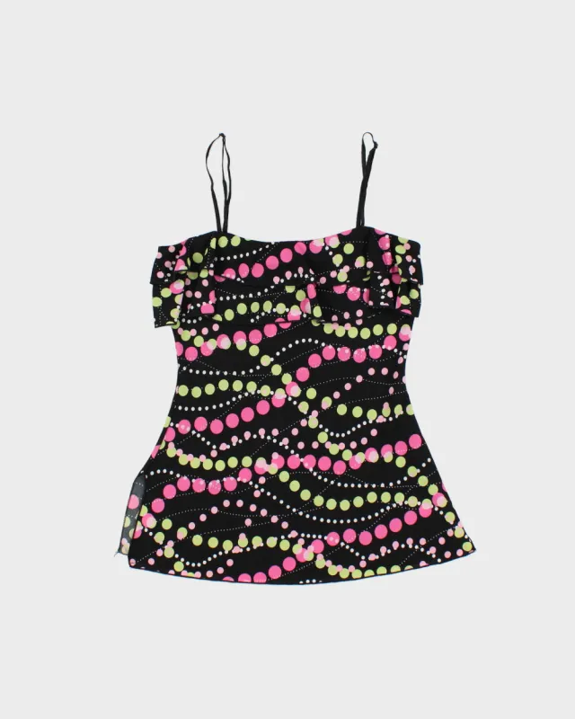 Vintage Y2K 2000s Moa Moa Spotty Ruffle Cami Top - M made by Rokit