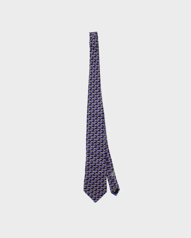 Vintage 1990s Ermenegildo Zegna Patterned Italian Made Silk Tie made by Ermenegildo Zegna