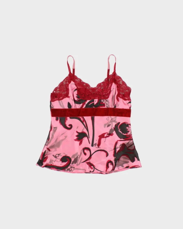 Vintage 2000s Kenzie Velvet Detail Silk Cami Top - S made by Rokit