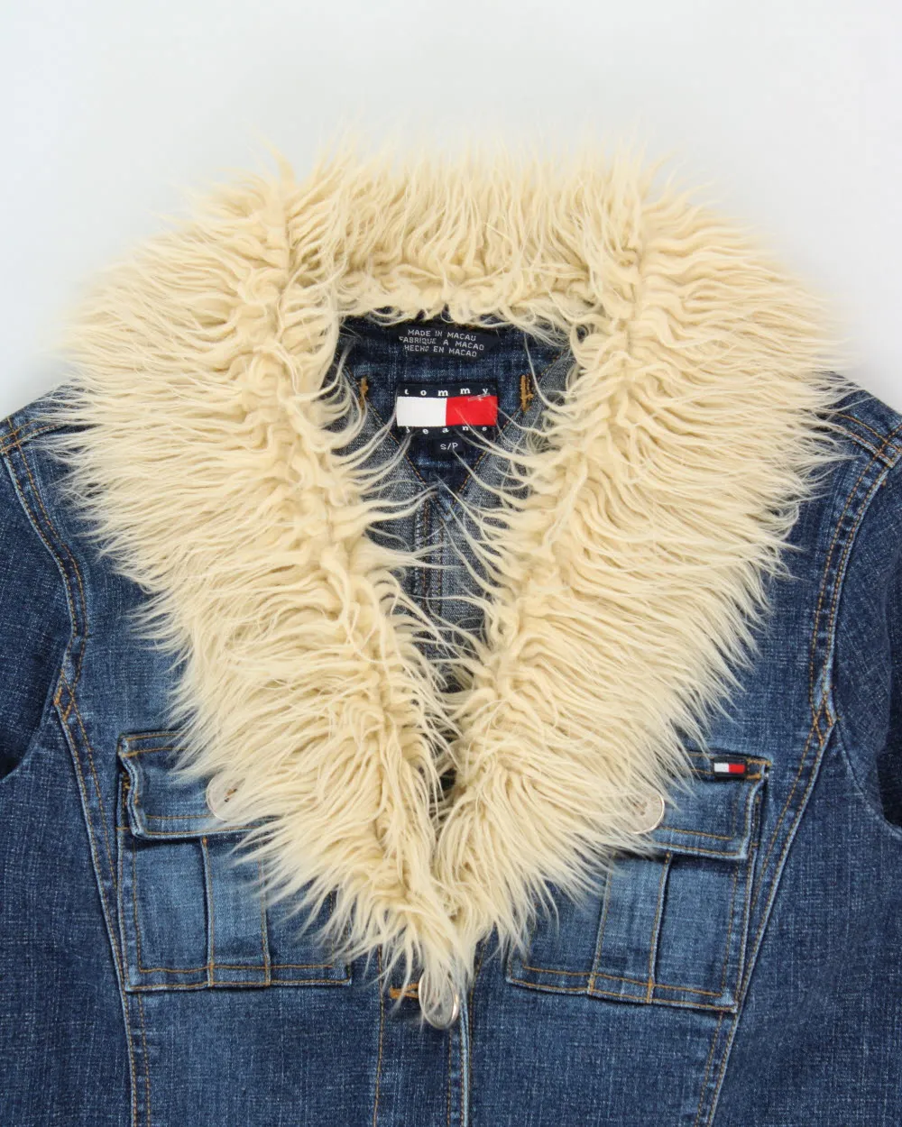 Vintage Y2K 00s Tommy Hilfiger Women's Afghan Belted Long Denim Jacket - S sold by Rokit product image thumbnail 5