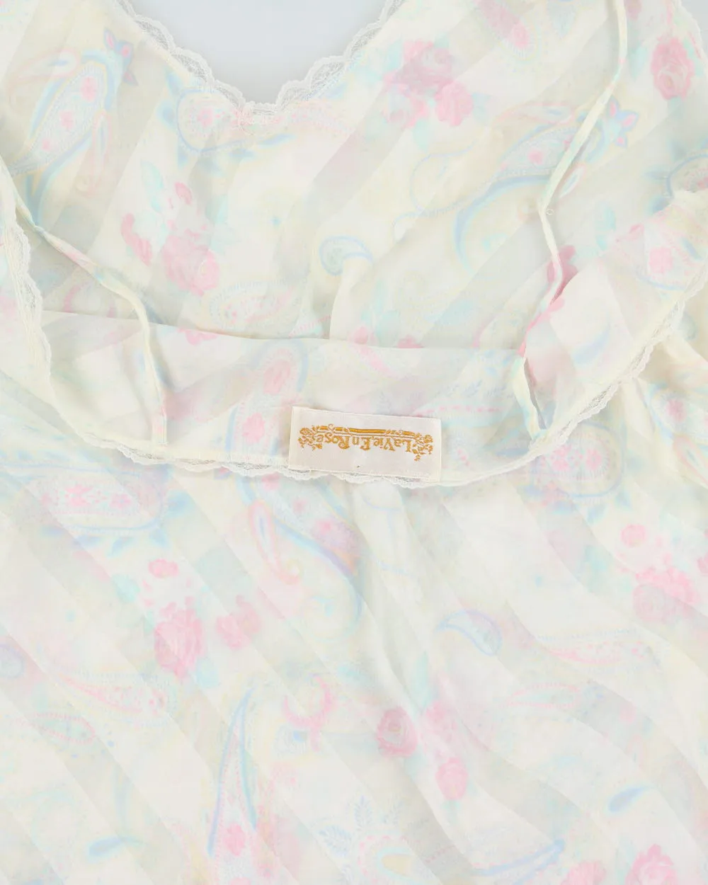 Vintage 1980s Silk & Satin Sheer Paisley Pattern Slip Dress -M sold by Rokit product image thumbnail 5