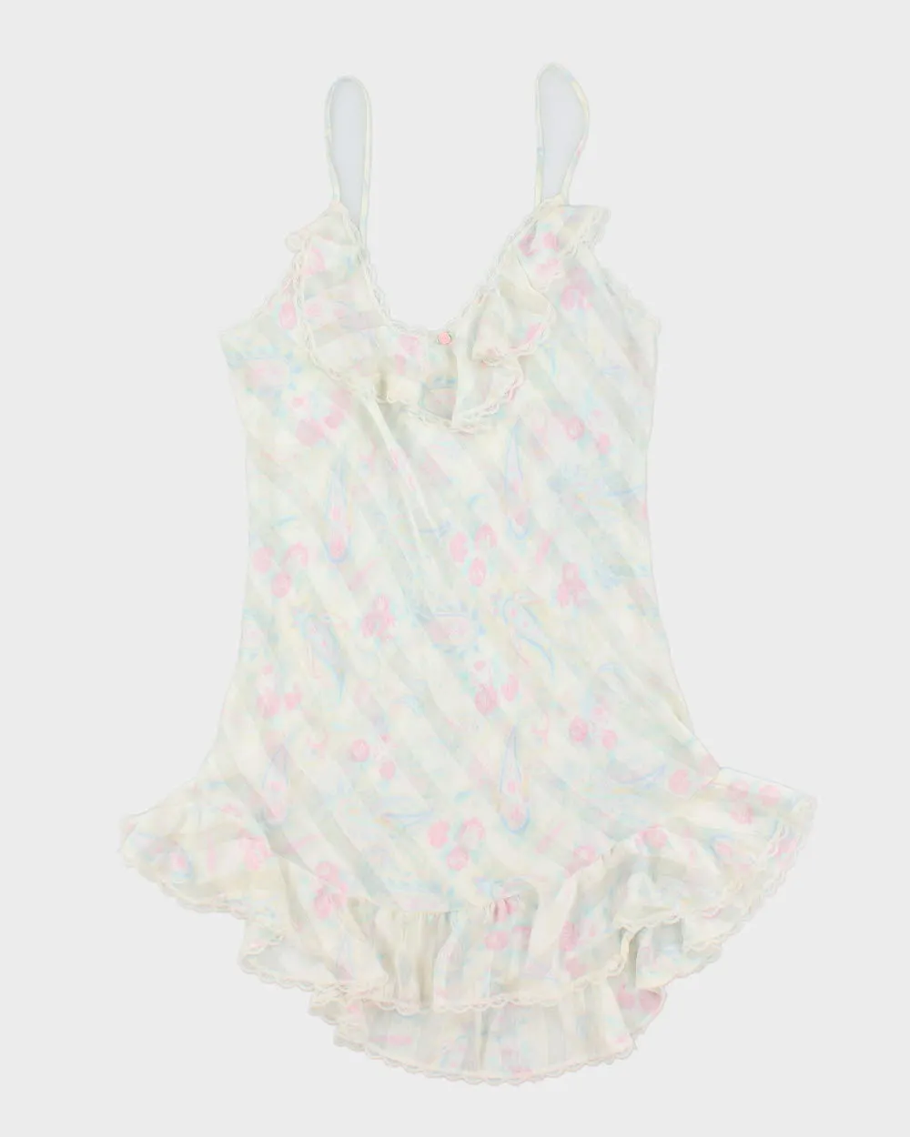 Vintage 1980s Silk & Satin Sheer Paisley Pattern Slip Dress -M sold by Rokit