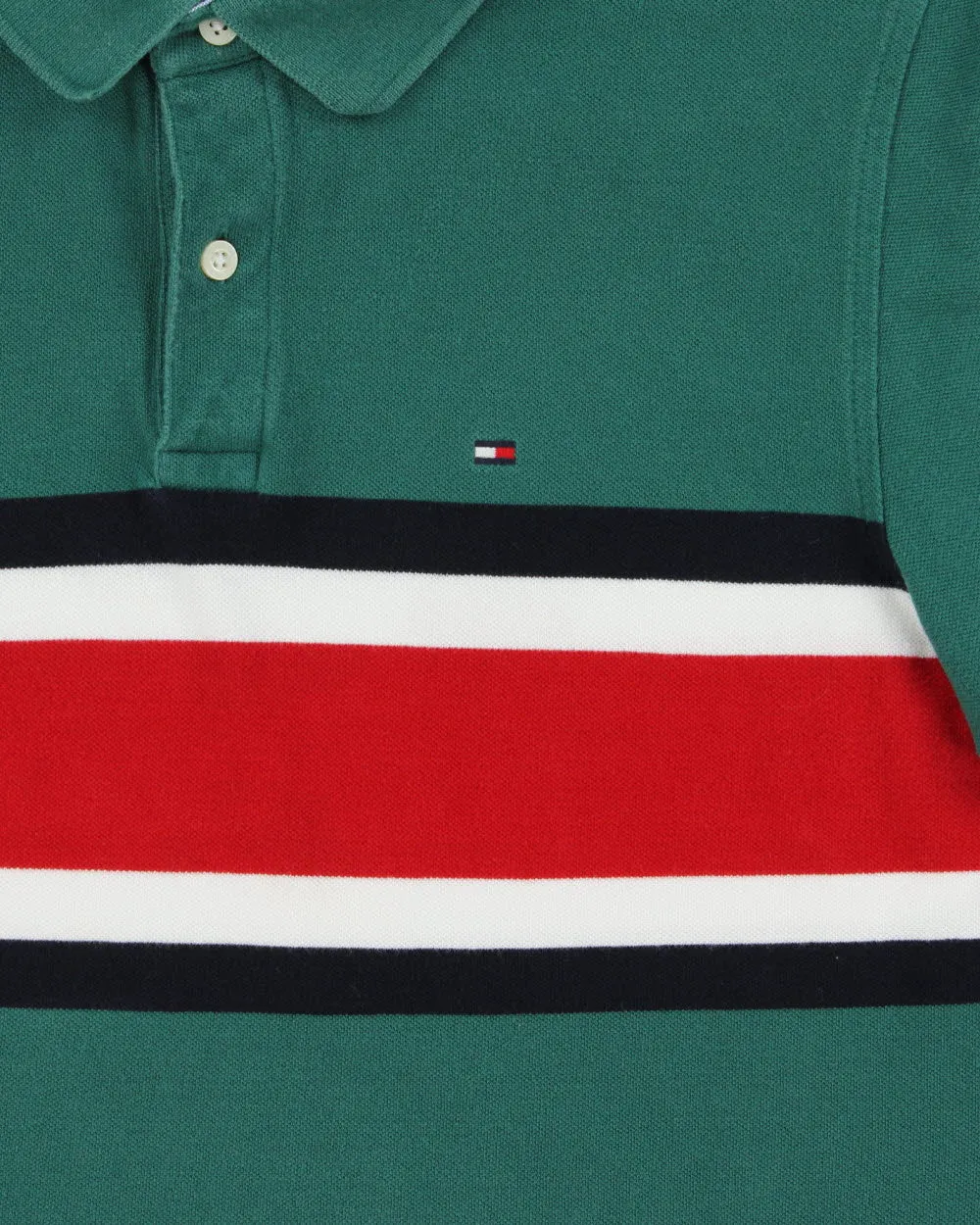 Vintage Tommy Hilfiger Striped Custom Fit Short Sleeve Polo-Shirt - L sold by Rokit product image thumbnail 4