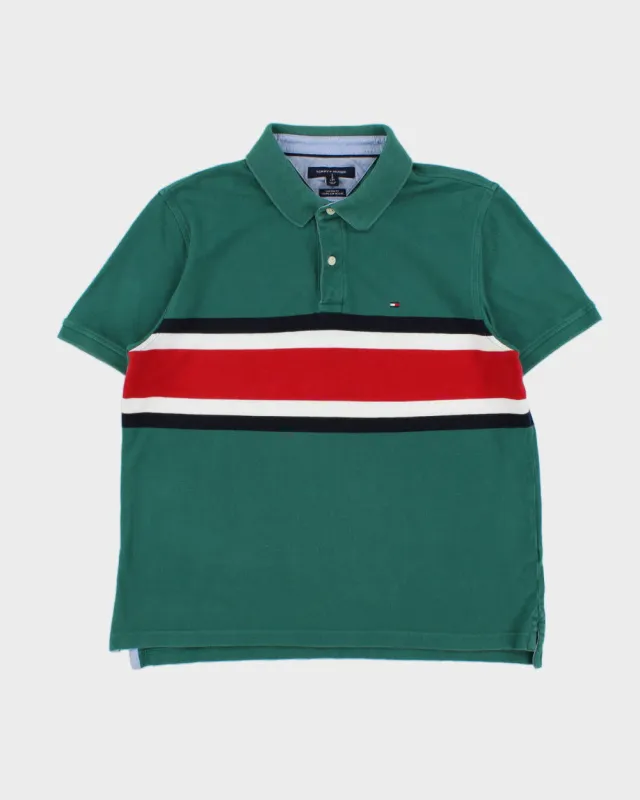 Vintage Tommy Hilfiger Striped Custom Fit Short Sleeve Polo-Shirt - L made by Tommy Hilfiger