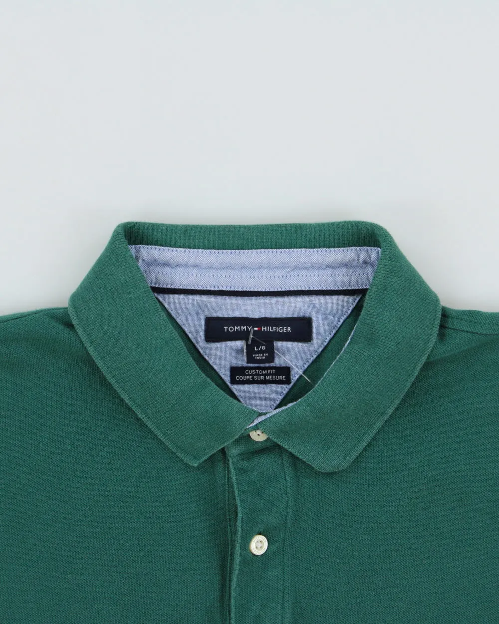 Vintage Tommy Hilfiger Striped Custom Fit Short Sleeve Polo-Shirt - L sold by Rokit product image thumbnail 3