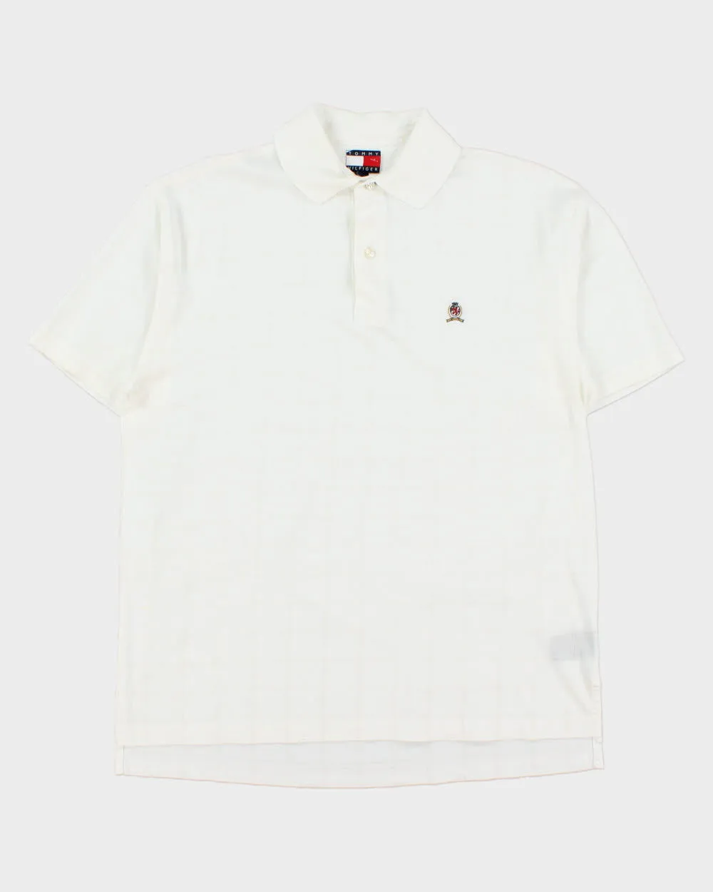 Vintage Y2K 00s Tommy Hilfiger Stitch Check Short Sleeve Crest Polo-Shirt - M sold by Rokit