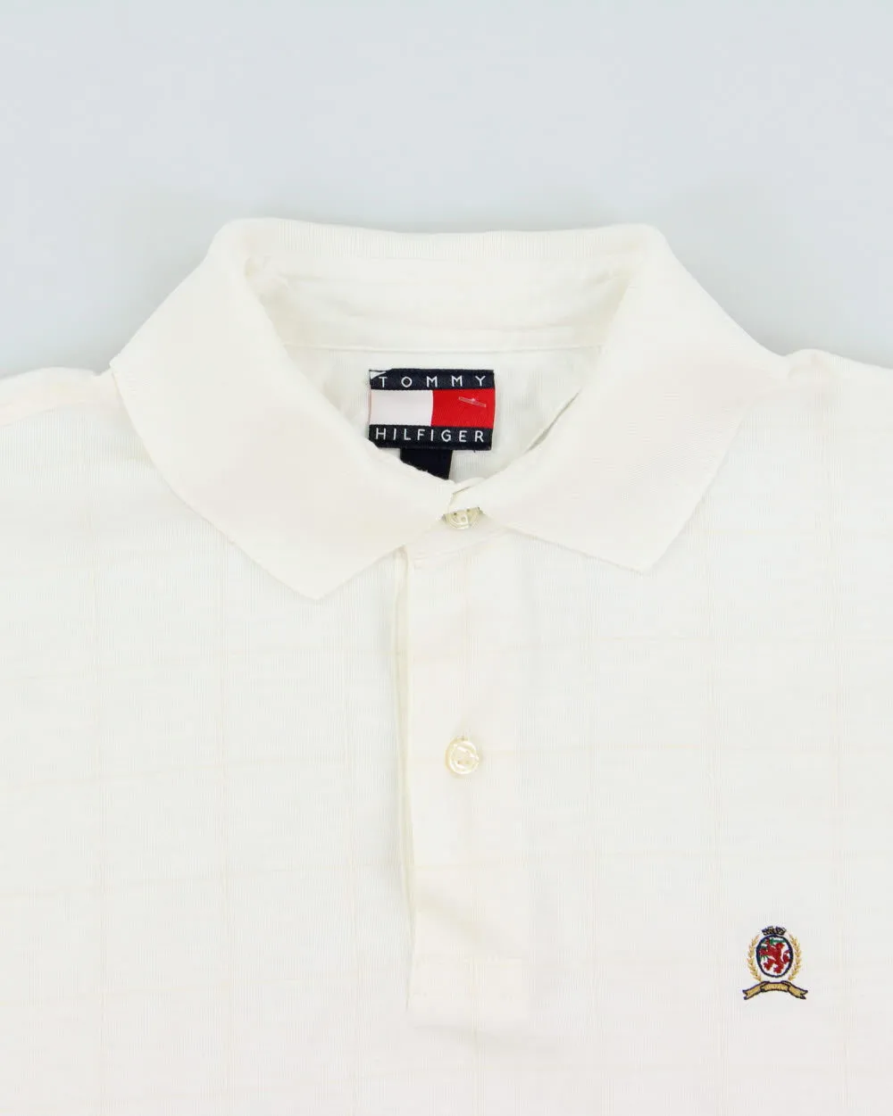 Vintage Y2K 00s Tommy Hilfiger Stitch Check Short Sleeve Crest Polo-Shirt - M sold by Rokit product image thumbnail 3