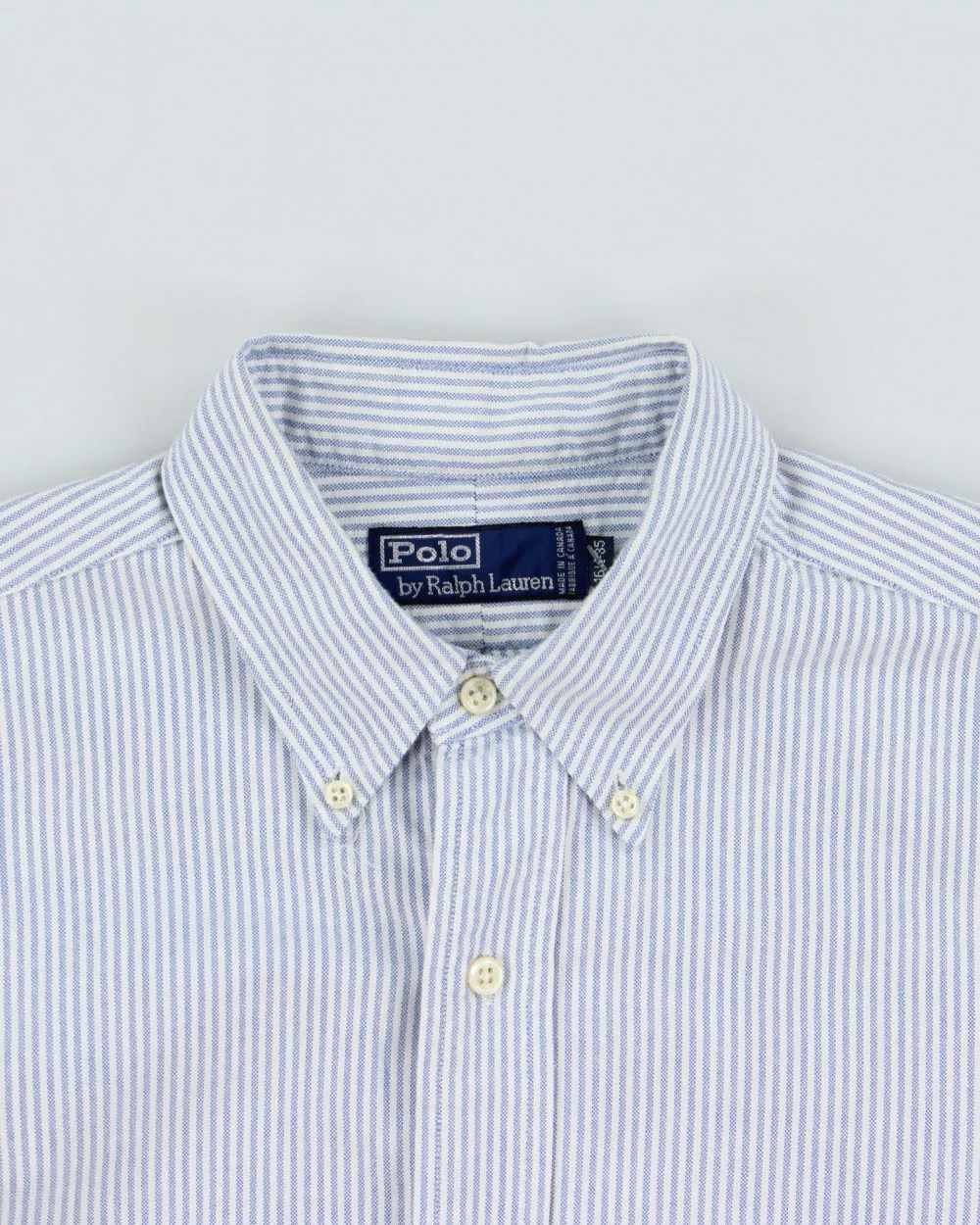 Vintage 1990s Polo Ralph Lauren Striped Made In Canada Long Sleeve Oxford Shirt - L sold by Rokit product image thumbnail 3