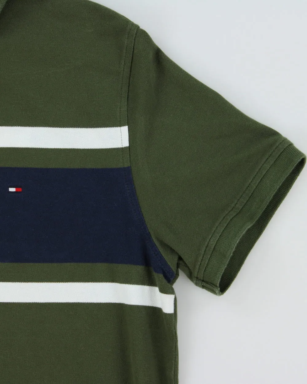 Vintage Tommy Hilfiger Striped Slim Fit Short Sleeve Polo-Shirt - L sold by Rokit product image thumbnail 4