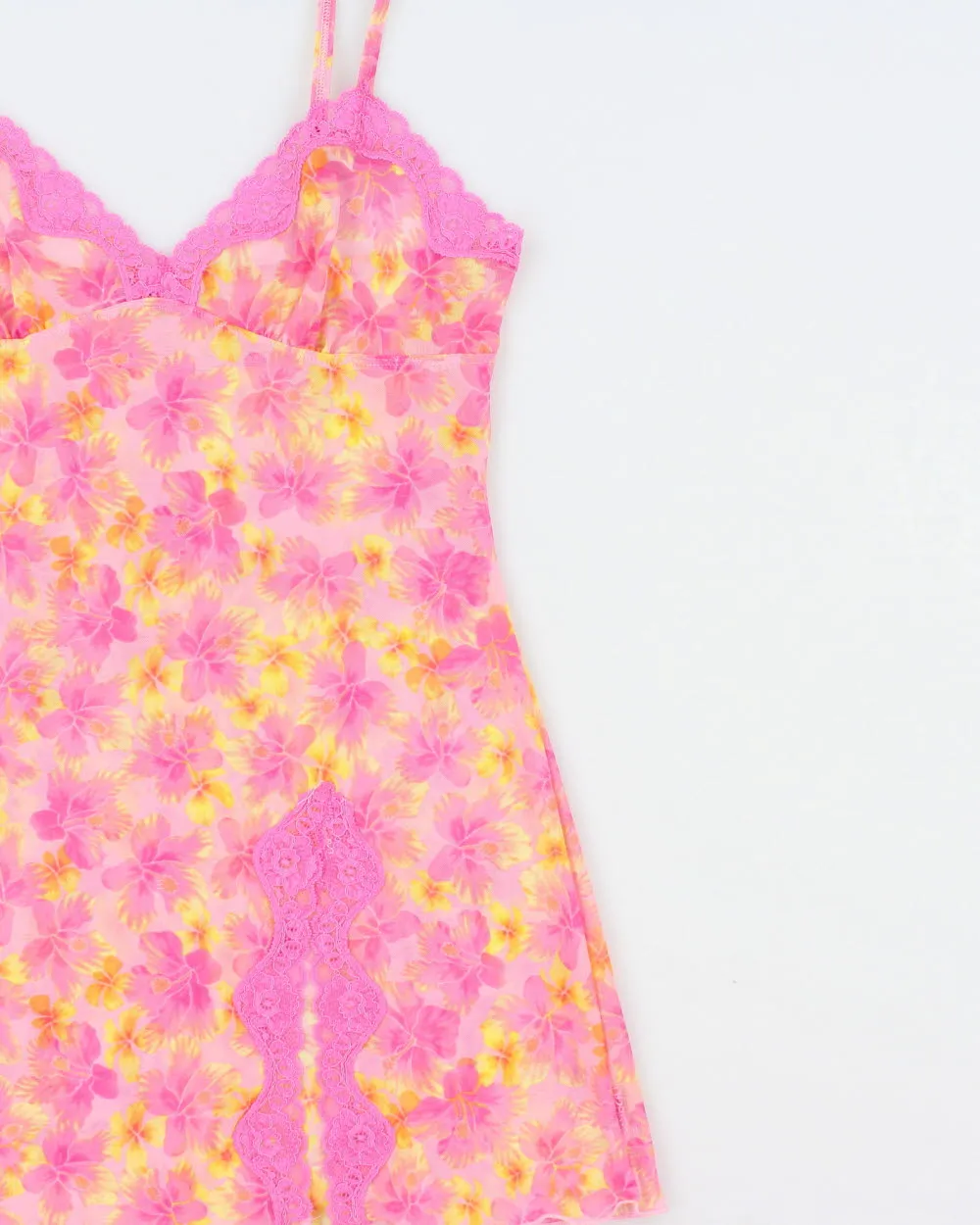 Vintage Y2k 2000s La Senza Floral Mesh Slip Dress - M sold by Rokit product image thumbnail 3
