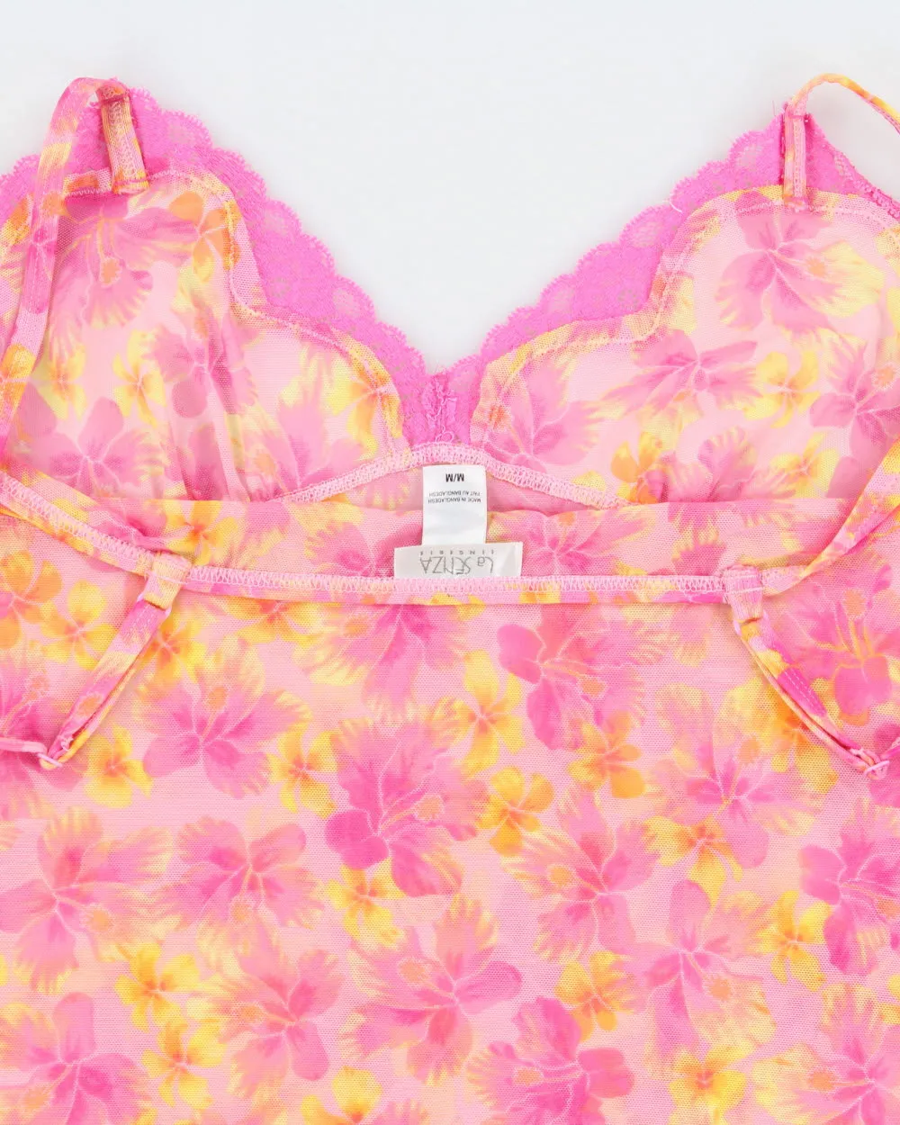 Vintage Y2k 2000s La Senza Floral Mesh Slip Dress - M sold by Rokit product image thumbnail 5