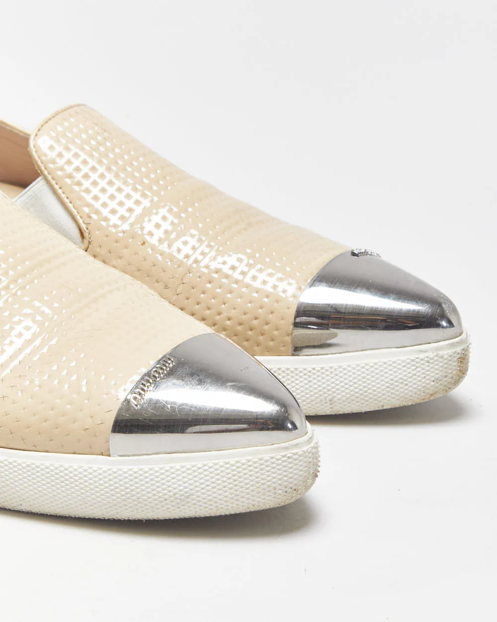 Miu Miu Toe-cap Textured Patent Leather Loafer Slip-on Trainers - UK6 sold by Rokit product image thumbnail 5
