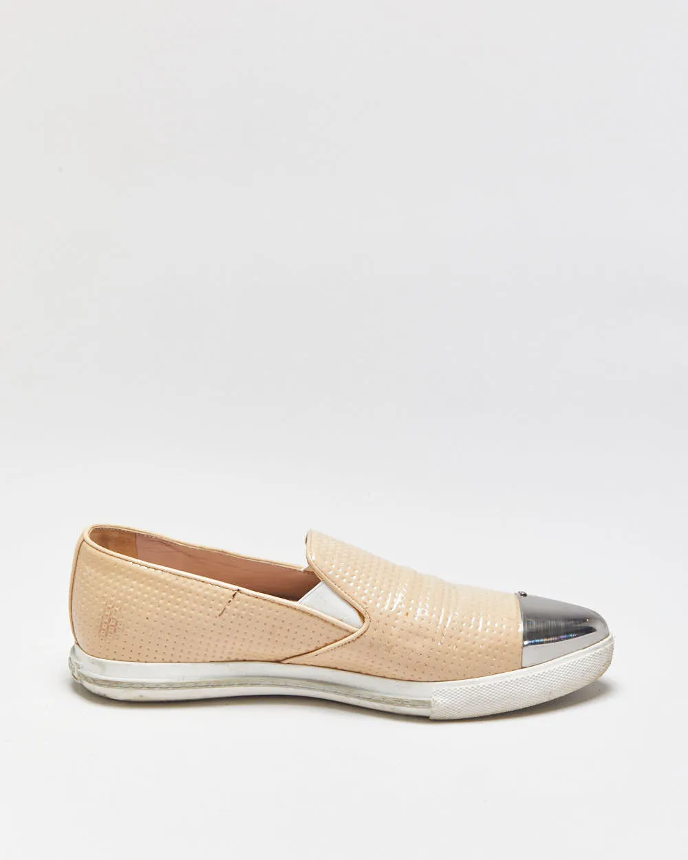 Miu Miu Toe-cap Textured Patent Leather Loafer Slip-on Trainers - UK6 sold by Rokit product image thumbnail 2