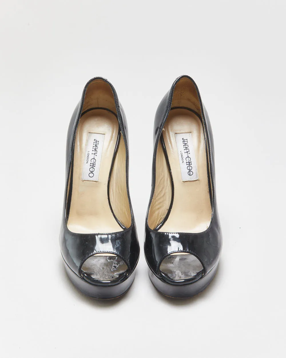 Jimmy Choo Patent Leather Platform Peep Toe Heels - UK4 sold by Rokit product image thumbnail 5