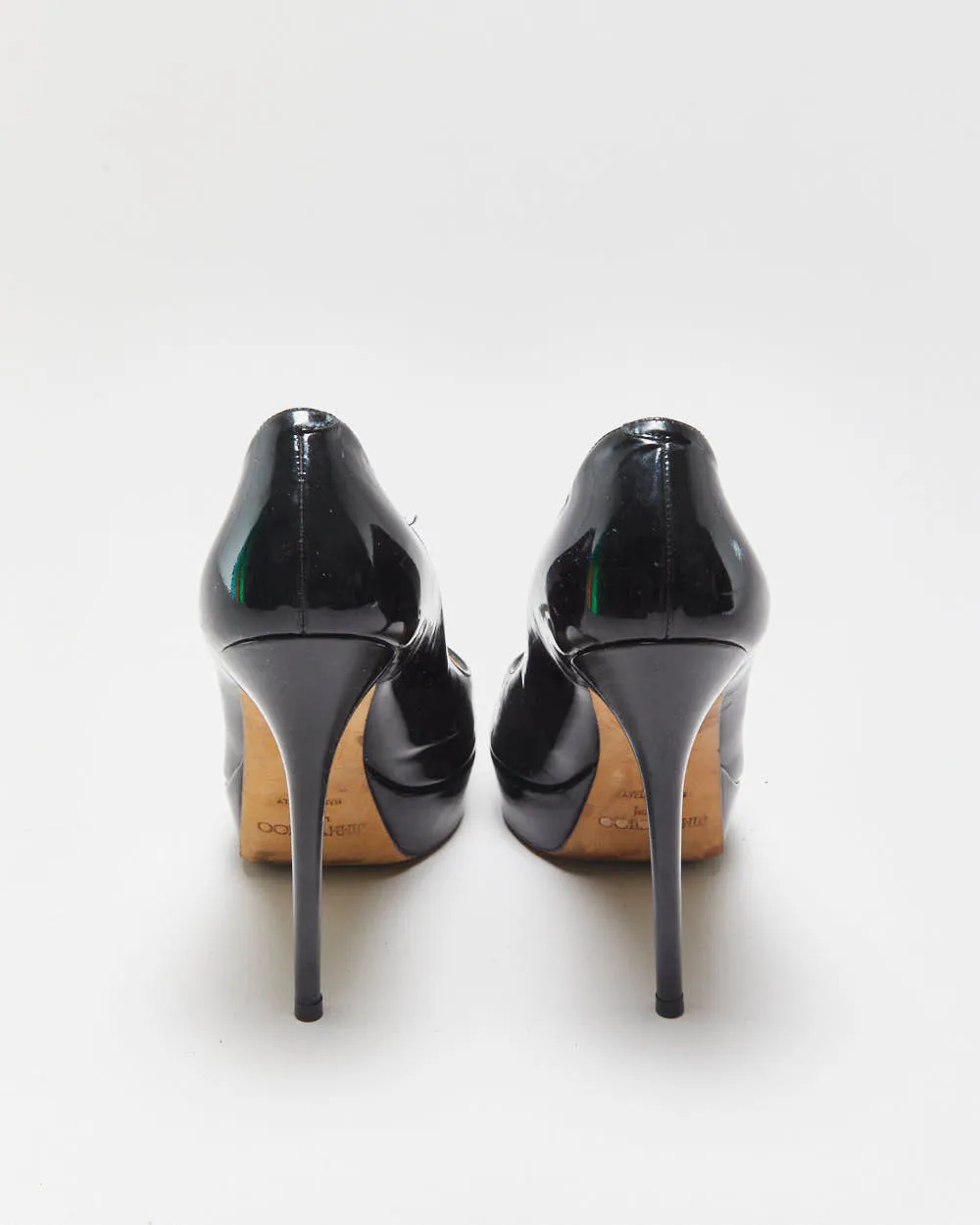 Jimmy Choo Patent Leather Platform Peep Toe Heels - UK4 sold by Rokit product image thumbnail 4