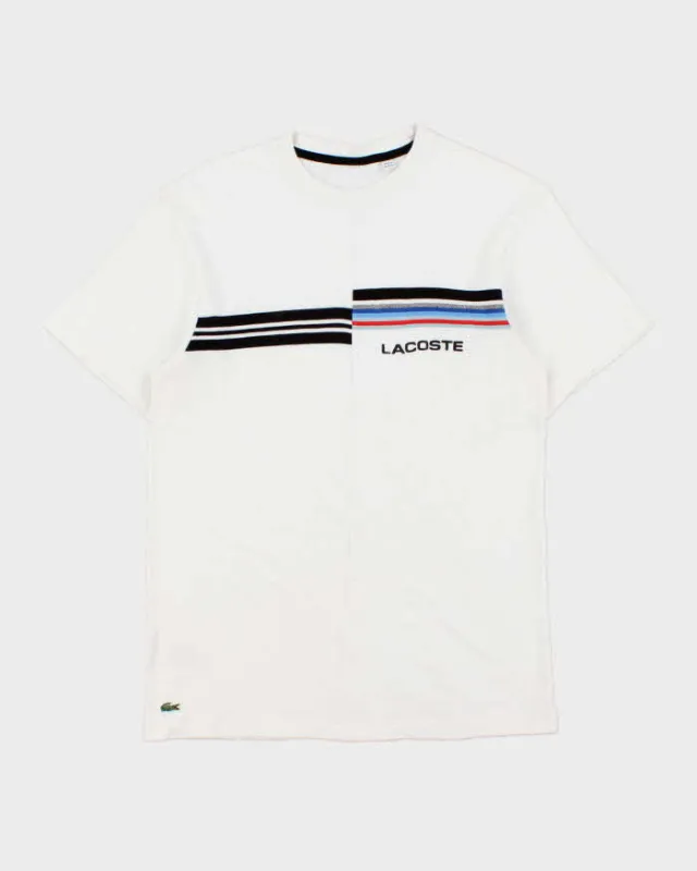 Vintage Lacoste Heavyweight Striped Split Seam Crewneck T-Shirt - M made by Lacoste