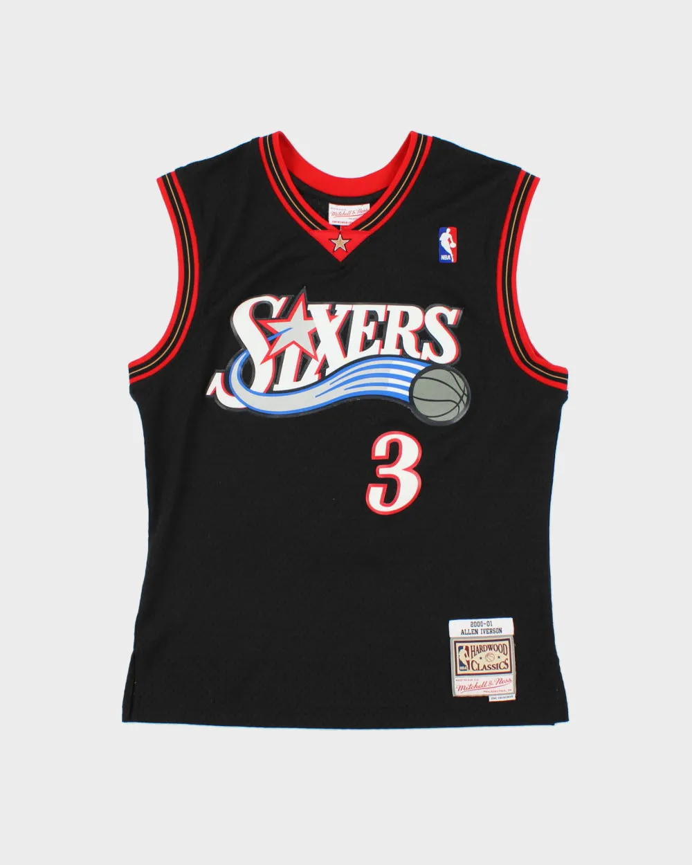 Vintage Mitchell & Ness Hardwood Classics 2000-01 Philadelphia 76ers Allen Iverson NBA Swingman Home Jersey - M sold by Rokit