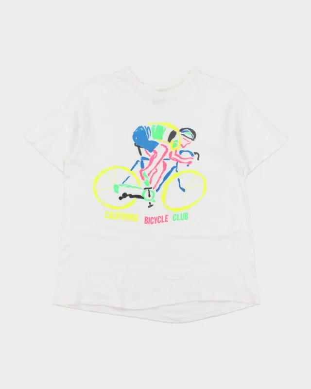 Vintage 1990 California Bicycle Club Heavyweight Single Stitch Hanes Made In USA Crewneck T-Shirt - M made by Rokit