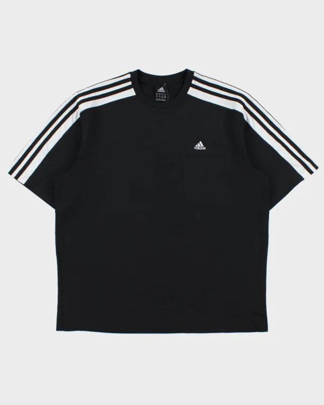 Vintage Y2K 00s Adidas Heavyweight Embroidered 3-Stripe Crewneck Active T-Shirt - L made by Adidas