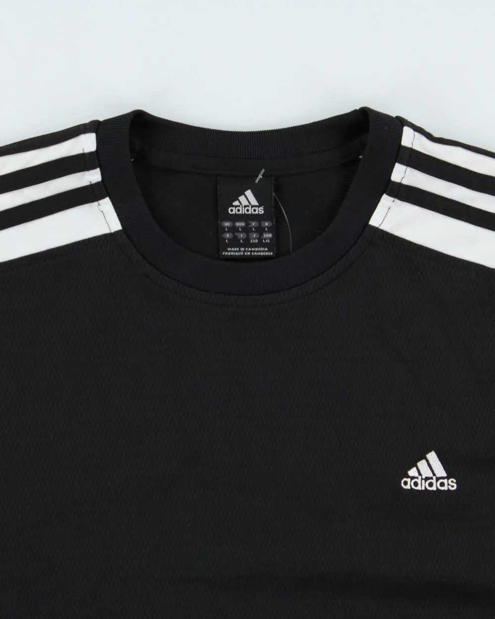 Vintage Y2K 00s Adidas Heavyweight Embroidered 3-Stripe Crewneck Active T-Shirt - L sold by Rokit product image thumbnail 5