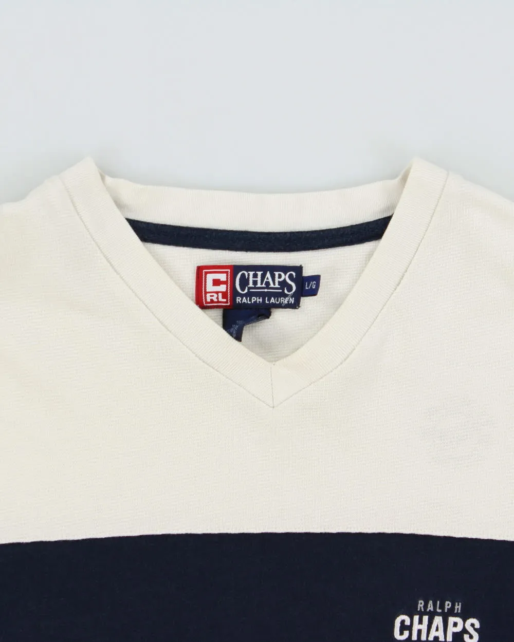 Vintage 1990s Chaps Ralph Lauren Heavyweight Striped Long Sleeve Crewneck Waffle T-Shirt - L sold by Rokit product image thumbnail 3