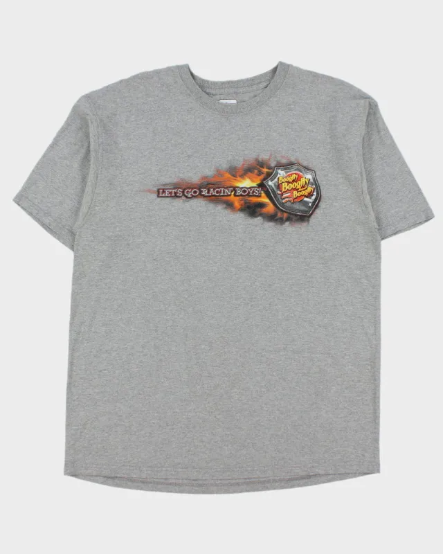 Vintage Y2K 00s Chase Authentics Nascar Boogity 'Let's Go Racin Boys' Marl Grey Heavyweight Crewneck T-Shirt - XL made by Chase Authentics