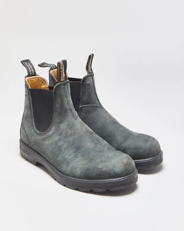 Blundstone 587 Rustic Black Tasmanian Leather Chelsea Work Boots - UK7 made by Rokit