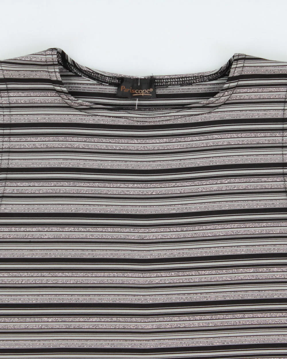 Vintage Y2K 2000s Pariscope Boat Neck Glitter Stripe Top - M sold by Rokit product image thumbnail 5