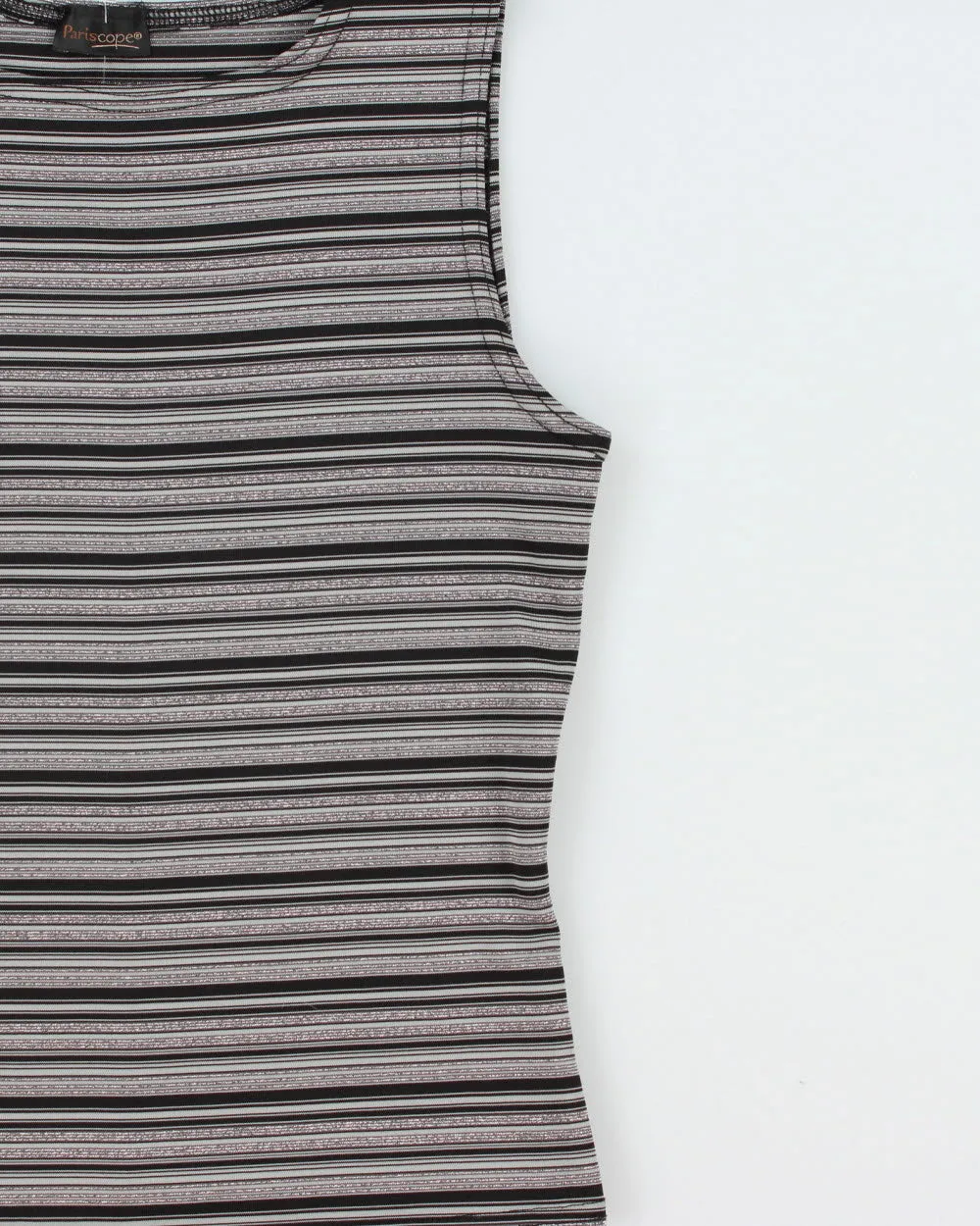 Vintage Y2K 2000s Pariscope Boat Neck Glitter Stripe Top - M sold by Rokit product image thumbnail 3