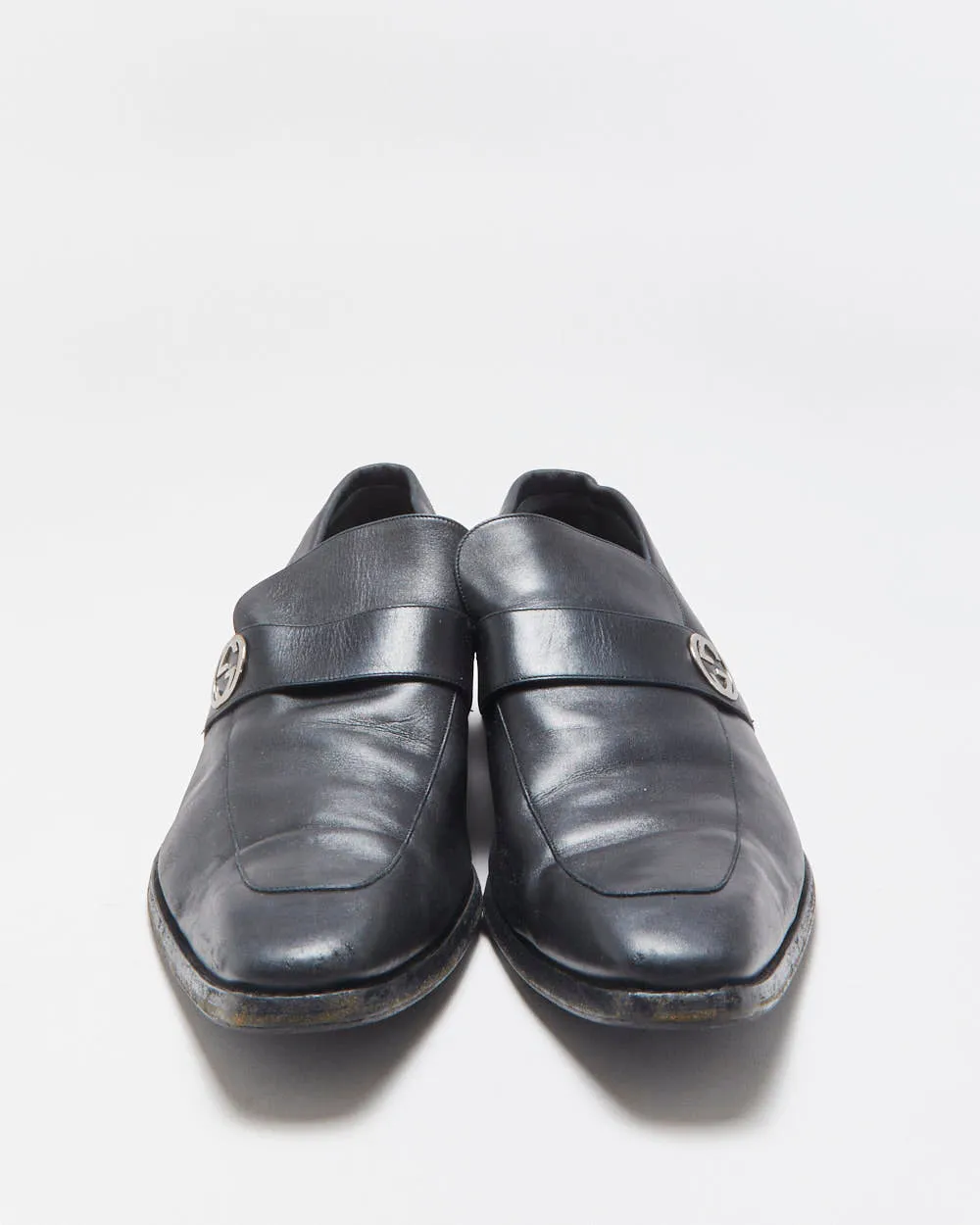 Vintage Y2K 00s Gucci Tom Ford Black Leather Pointed Toe GG Loafers - UK12 sold by Rokit product image thumbnail 3