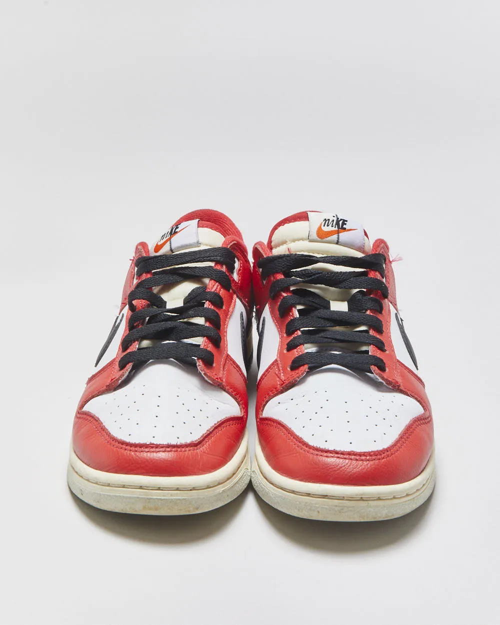 2023 Nike Dunk Low Premium 'Split Chicago' University Red Calfskin Leather Trainers - UK7 sold by Rokit product image thumbnail 3