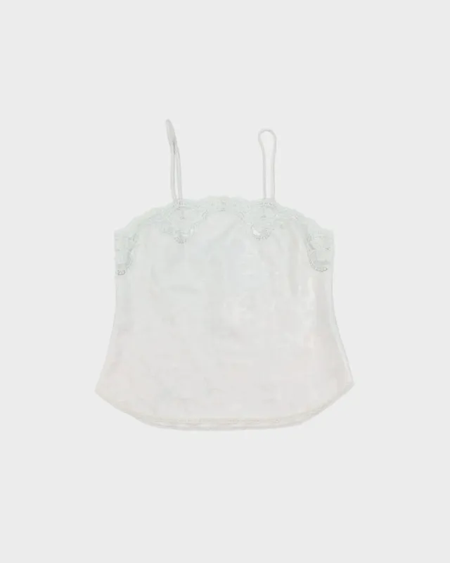 Vintage 1970s Christian Dior Union Made In USA Lace Trim Cami Top - S made by Dior