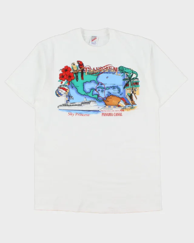 Vintage 1996 Sky Princess Transcanal Princess Cruises Heavyweight Jerzees Made In USA Crewneck T-Shirt - L made by Rokit