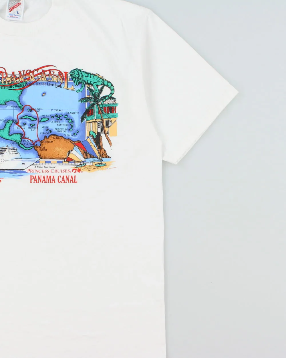 Vintage 1996 Sky Princess Transcanal Princess Cruises Heavyweight Jerzees Made In USA Crewneck T-Shirt - L sold by Rokit product image thumbnail 3