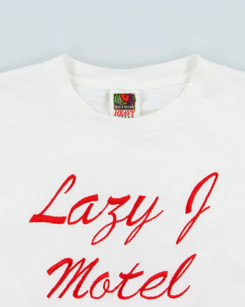 Vintage 1998 Lazy F Motel Texas Heavyweight Embroidered Crewneck T-Shirt - M sold by Rokit product image thumbnail 5