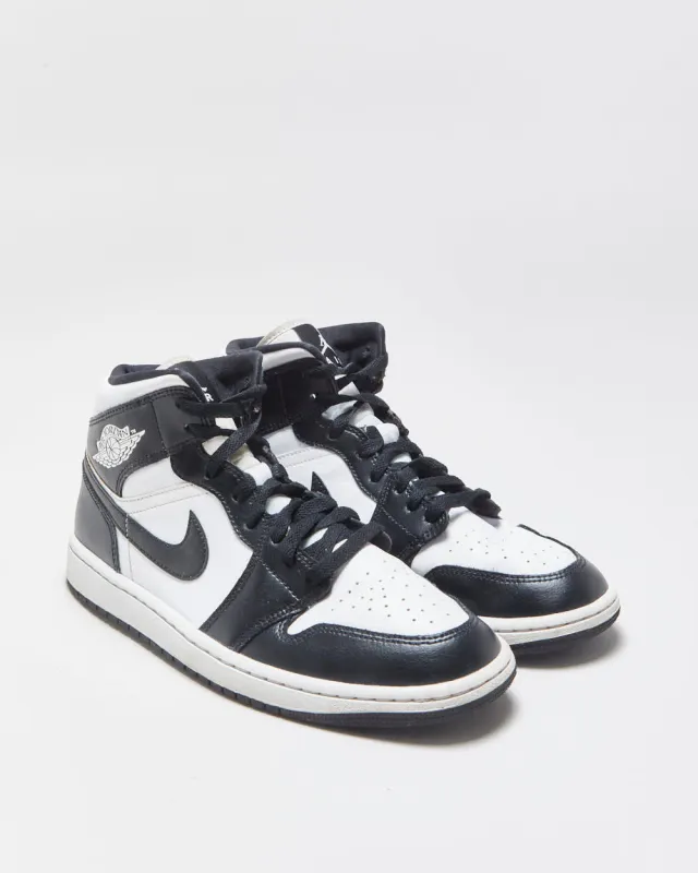 2023 Nike Air Jordan 1 Mid Women's Calfskin Leather Black/White PANDA Trainers - UK8 made by Jordan