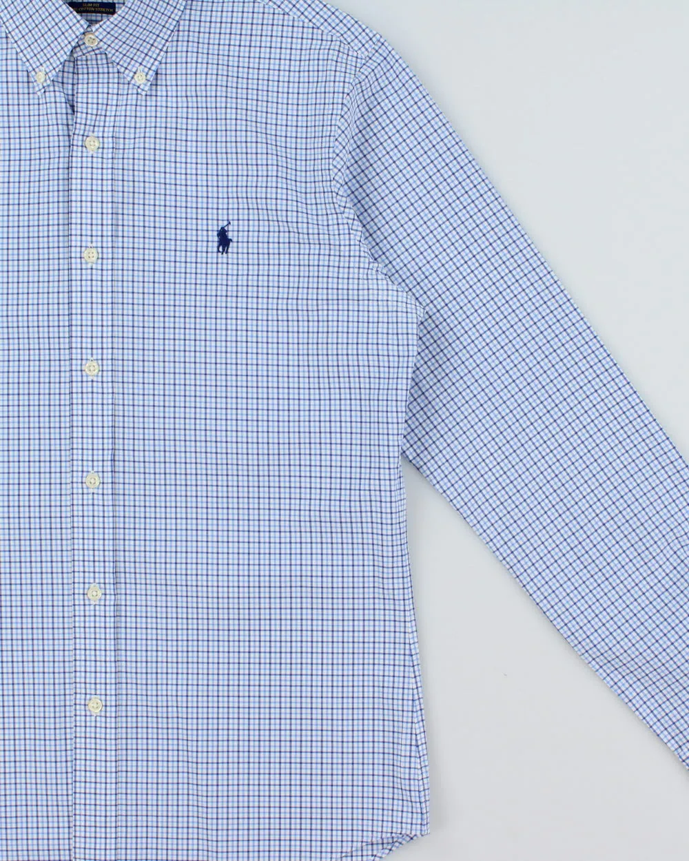Vintage Ralph Lauren Slim Fit Checked Long Sleeve Shirt - M sold by Rokit product image thumbnail 3