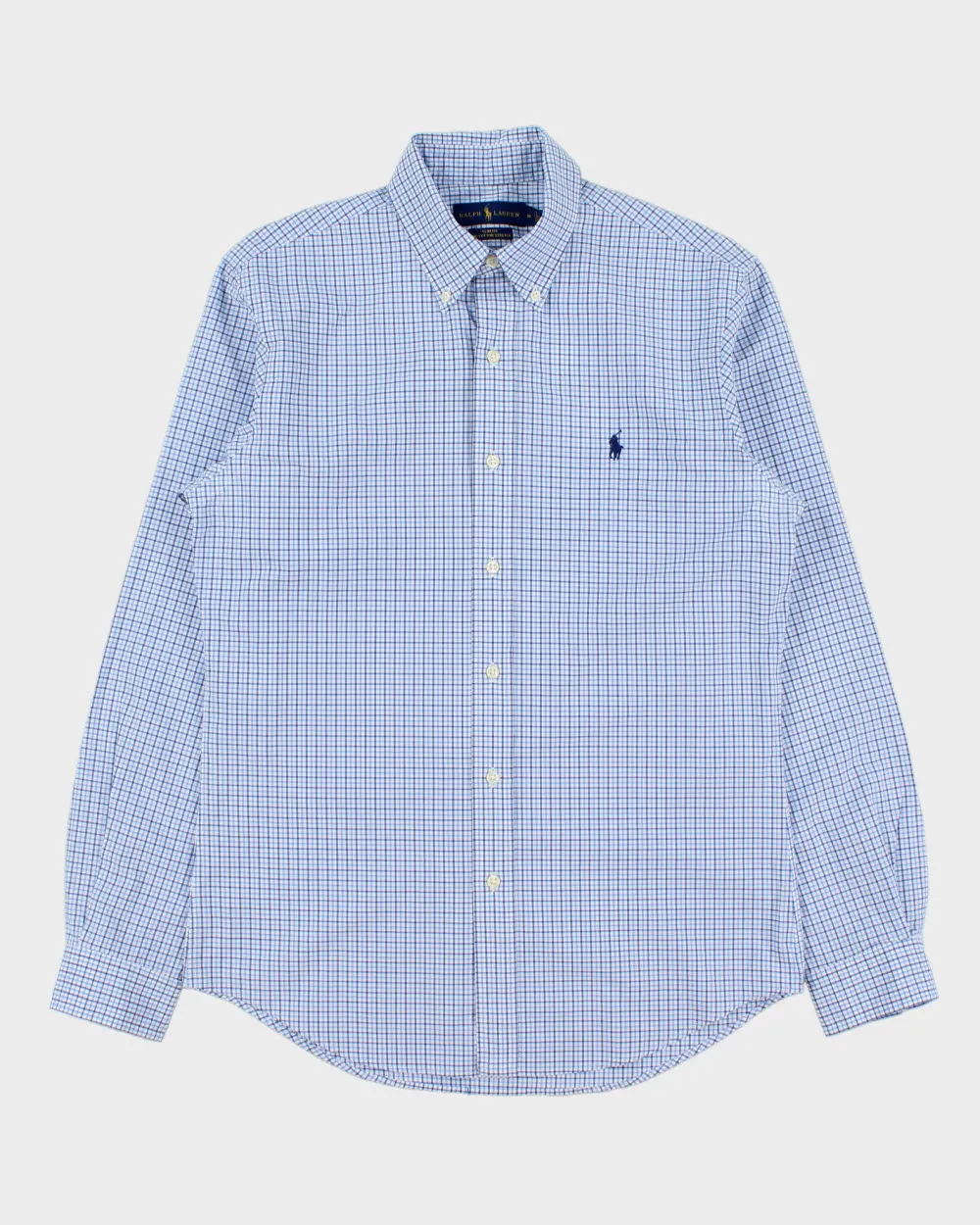 Vintage Ralph Lauren Slim Fit Checked Long Sleeve Shirt - M sold by Rokit