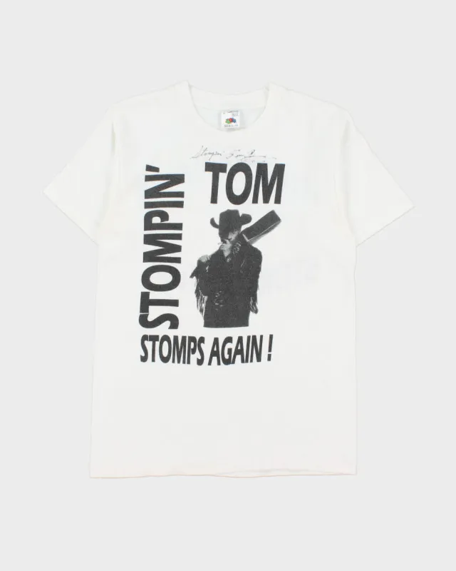 Vintage 1995 Stompin Tom Connors Signed Country Folk Music Heavyweight Single Stitch Made In Canada Crewneck T-Shirt - M made by Fruit of the Loom