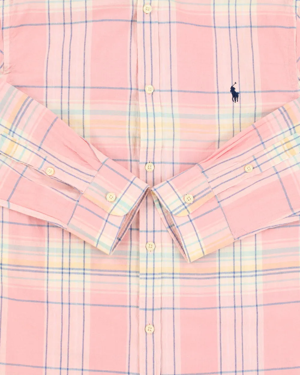 Vintage Ralph Lauren Linen Slim Fit Checked Long Sleeve Shirt - L sold by Rokit product image thumbnail 4